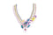 Purple Turquoise Multi Embroidered and Sequined Neck Applique APP00184